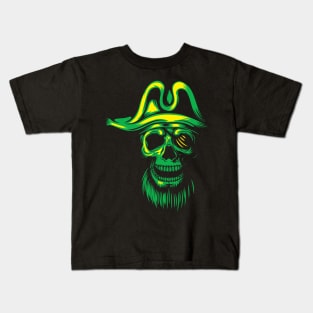 Green Mixed pirate skull Kids T-Shirt